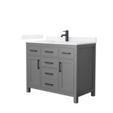 Beckett 42" Freestanding Single Bathroom Vanity with Quartz Top