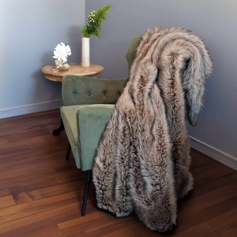 Jeté en fausse fourrure de luxe Thomas Collection®, L 60 po x L 72 po