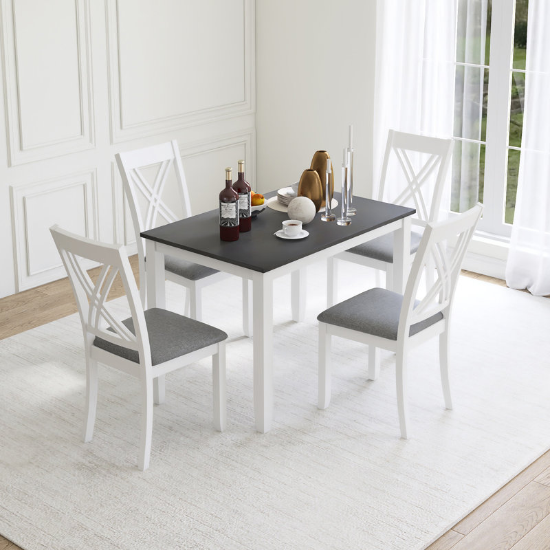 Ensemble de table de salle à manger 5 pièces, Gris