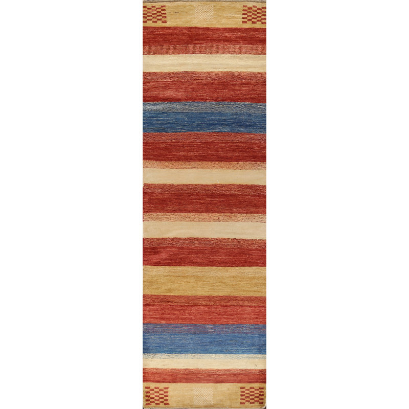 Tapis oriental rayé Gabbeh 3 x 10
