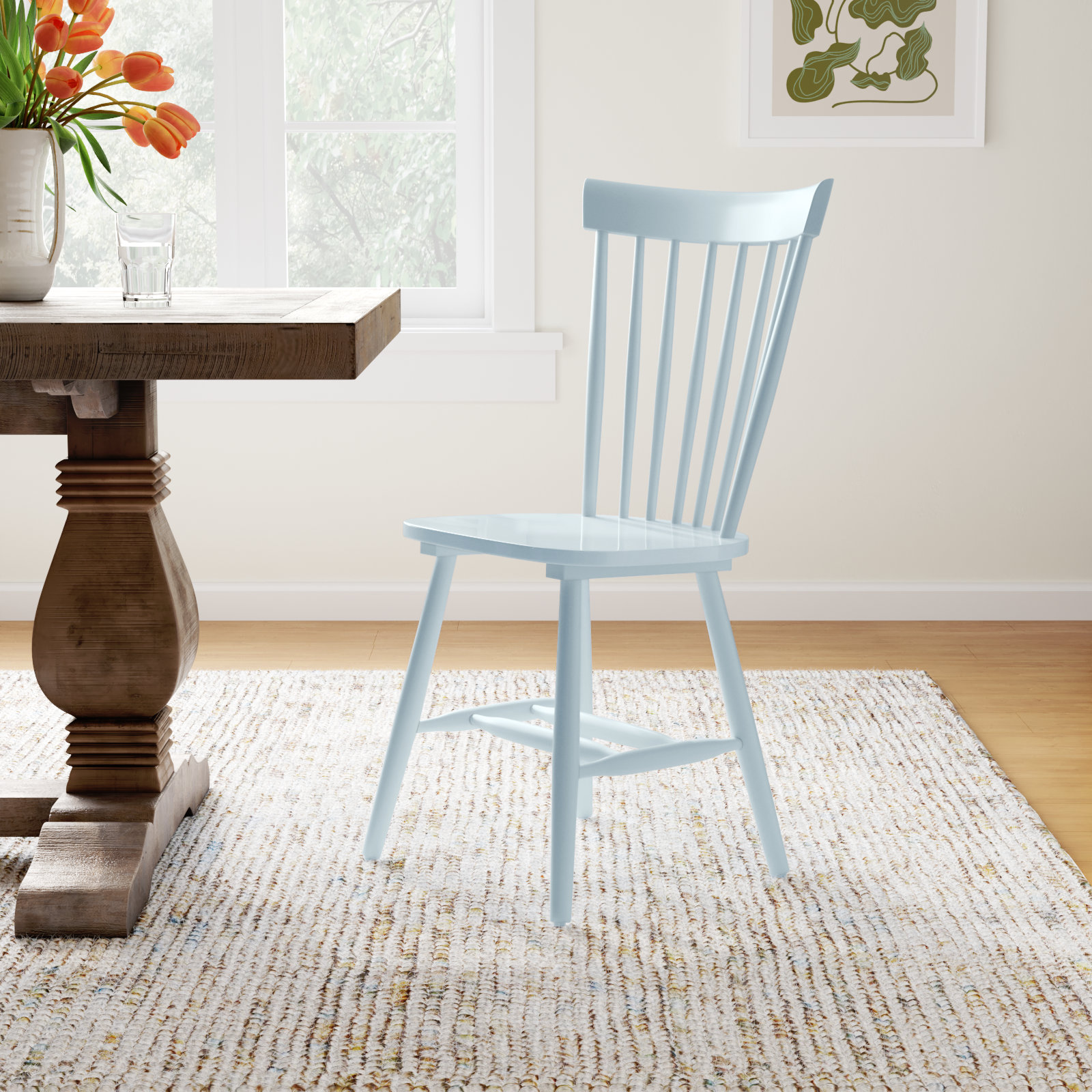 Matanna Oak Dining Chair, Pale Blue