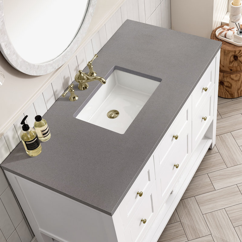 Breckenridge 48'' W Single Vanity, 8" Widespread, Parisien Bleu, Bright White