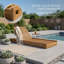 Chaise longue réglable en bois massif avec dossier inclinable et lattes