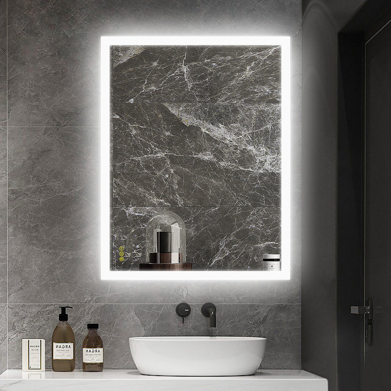 Amirie LED Bathroom Mirror: Versatile Horizontal/Vertical Mounting, Anti-Fog Feature, Adjustable Lighting, Ideal for Your Vanity Setup