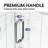 EV Series 55in. - 66in. W x 72in. Frameless Hinged Glass Shower Door | 1 Inches Width Adjustment for Each Size | 3/8 in. Thickness Tempered Clear Glass | Adjustment Uneven Walls-120357062-122499502