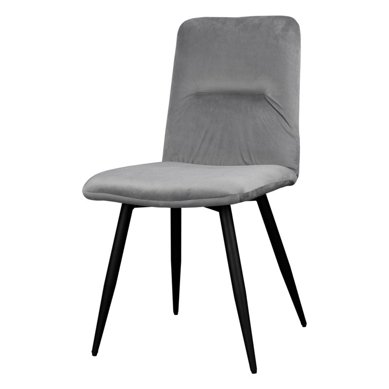 Vevay 48cm H Velvet Upholstered Side Chair, Pewter Grey