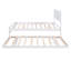 Lit plateforme double avec lit gigogne réglable, blanc