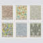 Fleurs abstraites abstraites encadrées sur papier, 6 pièces par William Morris-90645306-90645308