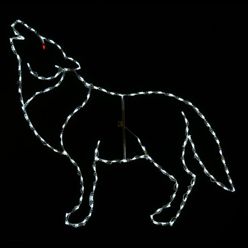 Décoration de fenêtre éclairée 132 lumières del bébé hurlant loup