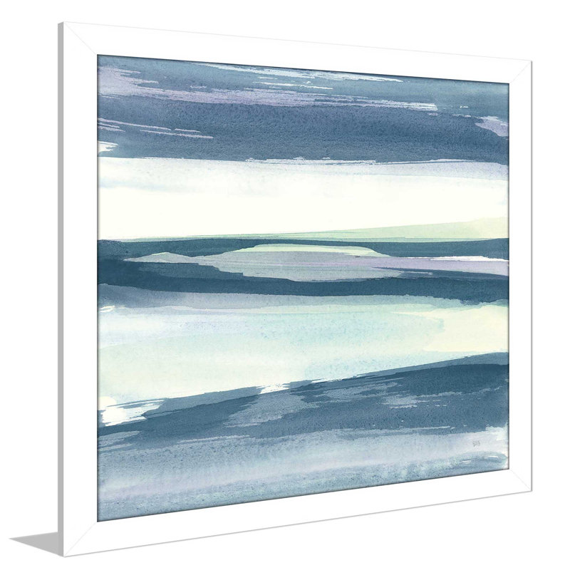 «Mint Dawn II», reproduction de peinture à l'aquarelle, H 21,5 po x l 21,5 po x P 0,75 po, Cadre blanc