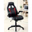 Chaise de bureau élégante avec siège réglable - noir, détails rouges, cuir de jeu rembourré, pieds, hauteur réglable