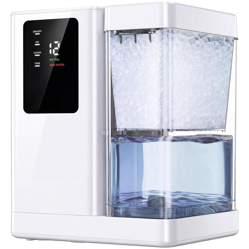 Countertop Nugget Ice Maker, 40Lbs Daily Output, Detachable Tank, Timer & Self-Clean Function