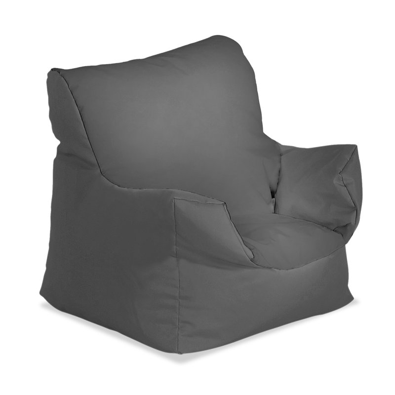 Polyester Outdoor Friendly Refillable Bean Bag Chair & Lounger, Grey