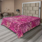 Rose vif / motif floral magenta foncé
