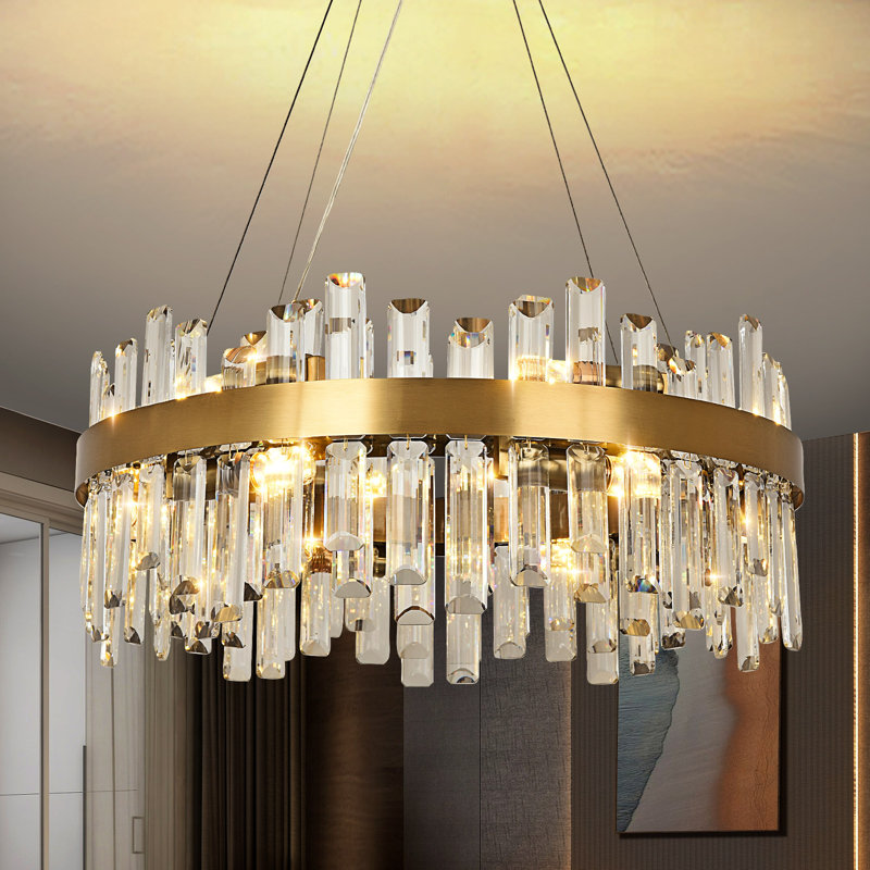 Bartolome Crystal Chandelier, 25cm H x 60cm W x 60cm D, 12 Lights, Gold