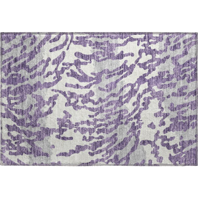 Premium Machine Washable Prisco Purple Rug