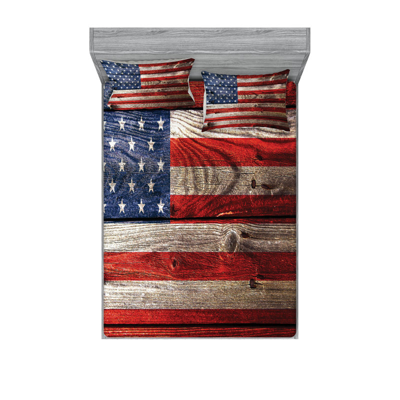 Drap-housse et coussin décoratif Ambesonne, Ensemble de draps pour grand lit + 5 pièces suppl