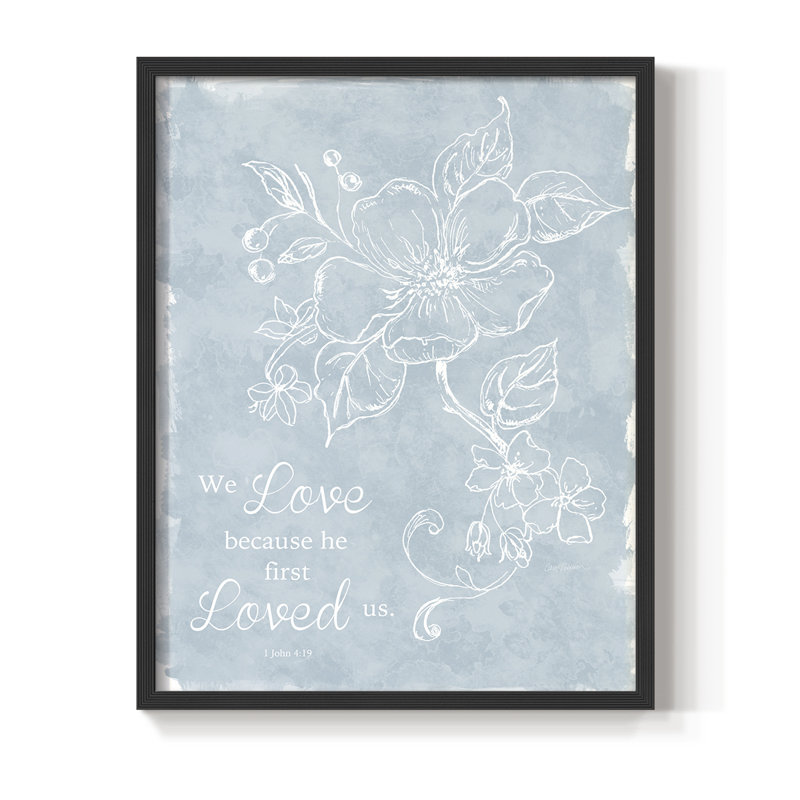 Loved Us First Framed Print - Solid Wood, 15" H x 12" W, Black