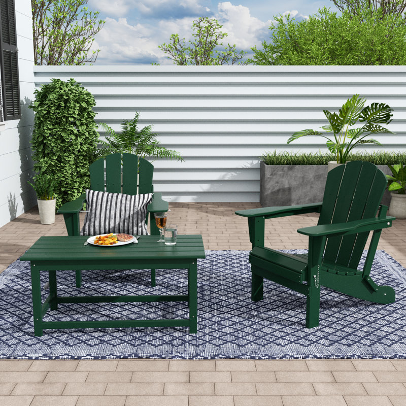 Laguna Foldable Outdoor Adirondack Chair, Dark Green