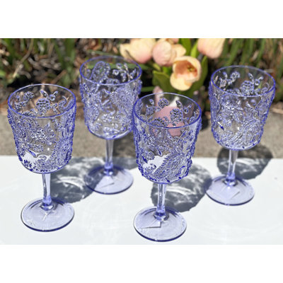 Paisley Plastic Wine Glasses Set of 4