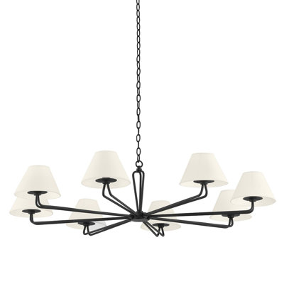 Ozias 8 Light Chandelier - Black Iron