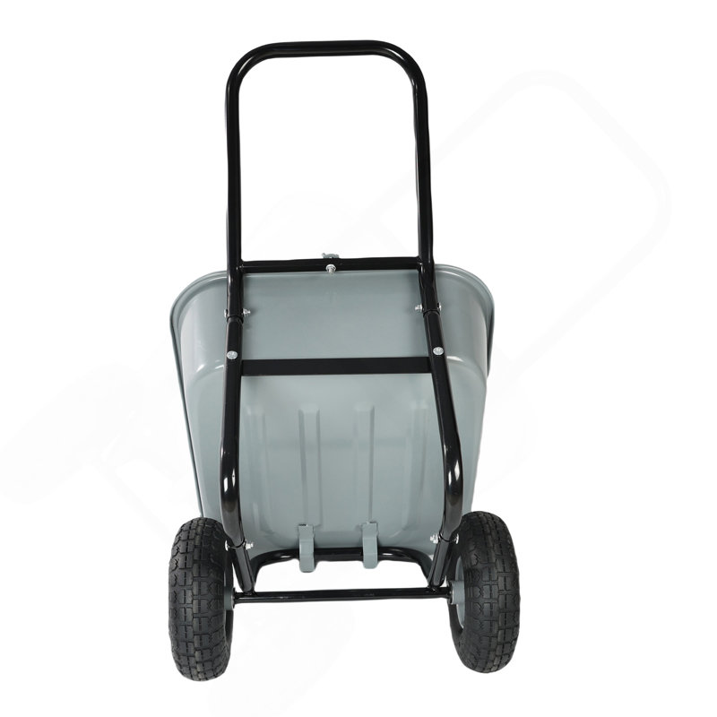Chariot à deux roues, chariot de jardin, roues pneumatiques de 10 pouces (gris), Gris