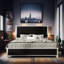 Ama Maker Bed Frame Headboard & Footboard & LED Lights & USB Charging Port,Black-104872193
