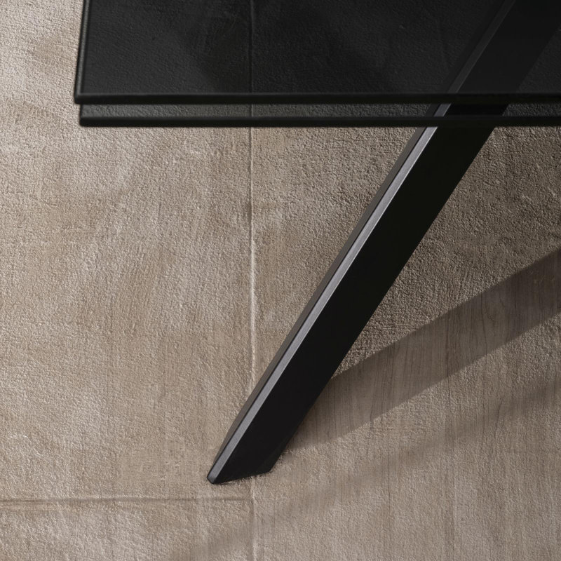 Pontoosuc Extendable Glass Top Metal Base Dining Table