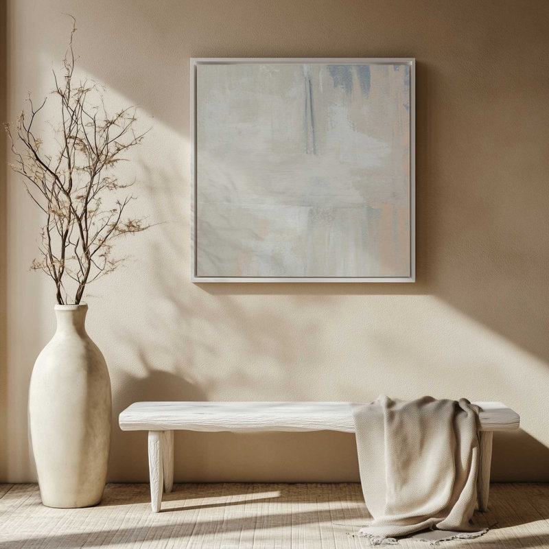 «Gentle Abstract Layers I», reproduction sur toile dans un cadre, H 12,75 po x l 12,75 po, Noir satiné