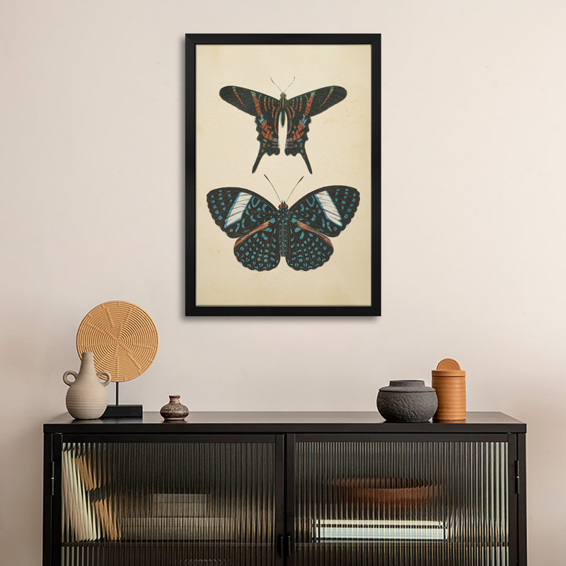 Papillons II - reproduction d'art murale - affiche de galerie, H 32 po x l 24 po