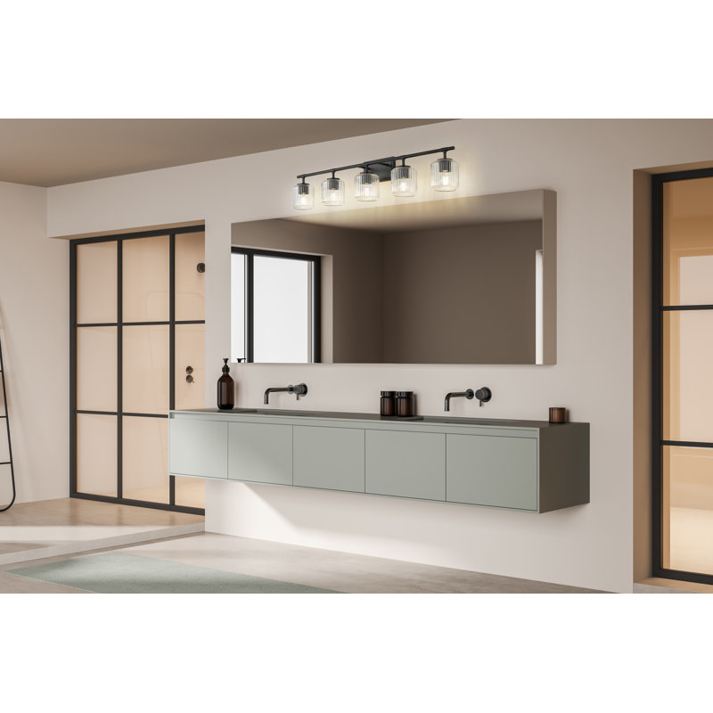 Ensemble de meuble-lavabo 5 lumières Braggs, Noir mat