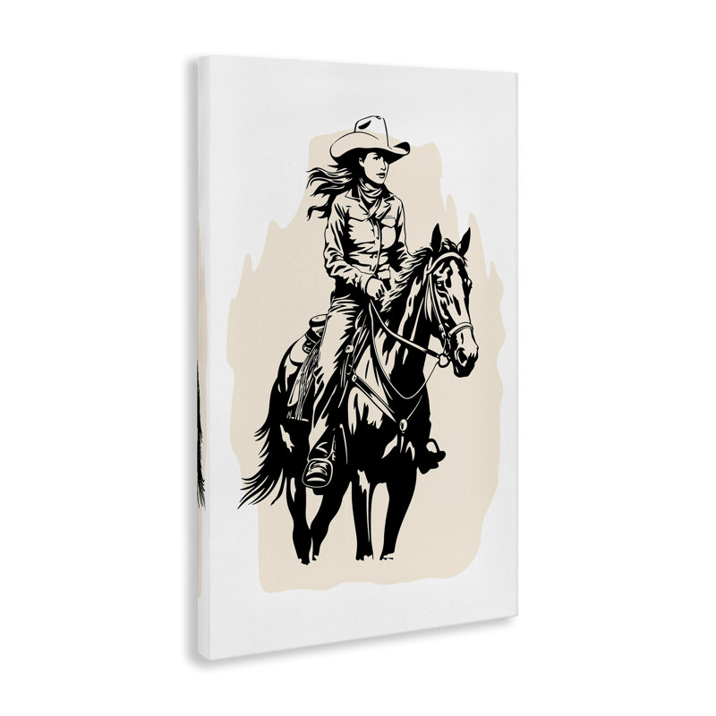 Art mural sur toile «Saddle Sœurs Cowgirl» par Andrea Haase, H 45 po x l 30 po