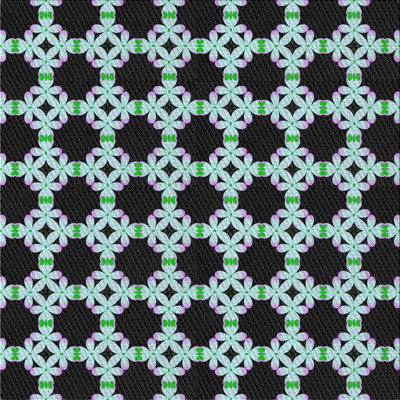 Tapis noir/vert à motifs
