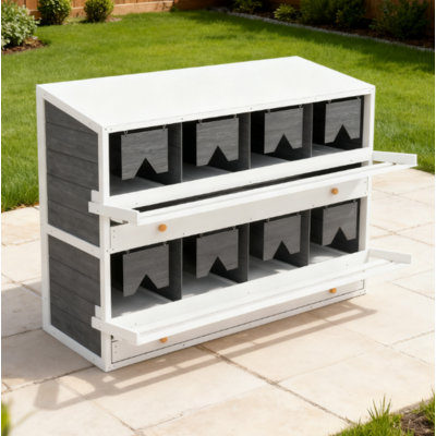 Chicken Nesting Box, 8 Compartment Laying Boxes for Chicken Coop
