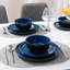 Ensemble de vaisselle en mélamine, ensemble de 12 assiettes et bols incassables, ensemble de vaisselle d'extérieur pour véhicule récréatif et camping-car pour 4 personnes, ensemble de vaisselle de cuisine pour le divertissement, noir et bleu
