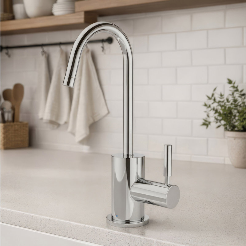  Robinet d'eau froide avec bec pivotant en col de cygne Whitehaus, Chrome poli