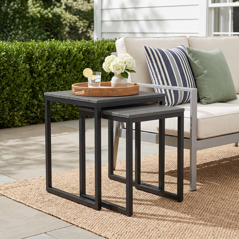 Townsend Nesting Side Table Set, Black