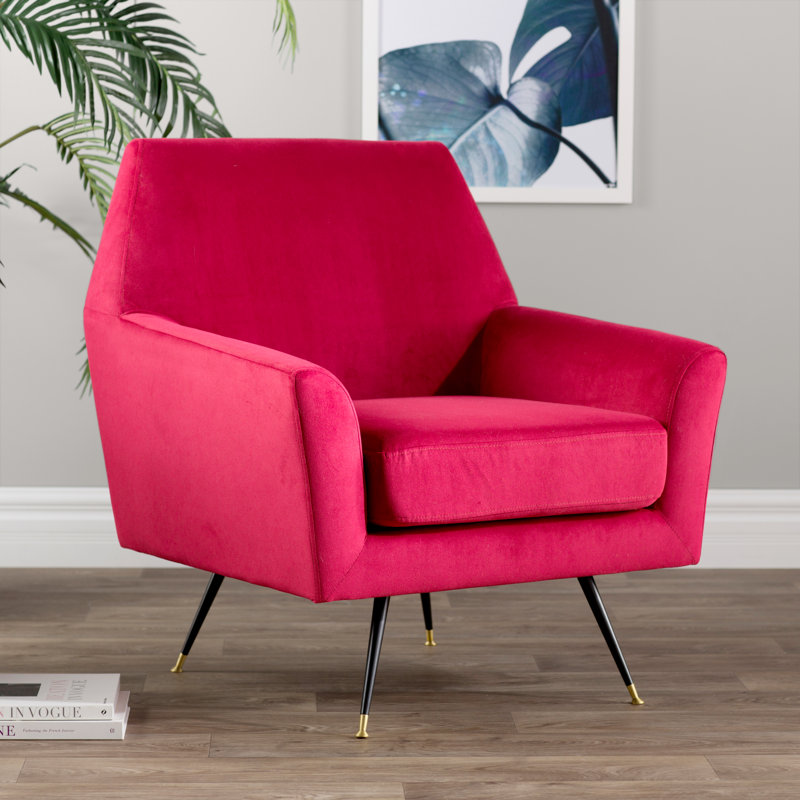 Schumacher Velvet Armchair, Maroon Velvet
