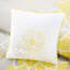 Literie pour grand lit en coton imprimé - Rembourrage gris taupe / jaune 3 coussins décoratifs gracieux plissés de 15 po de long - impression d'édredon décorative lavable à la machine-128685065-128685067