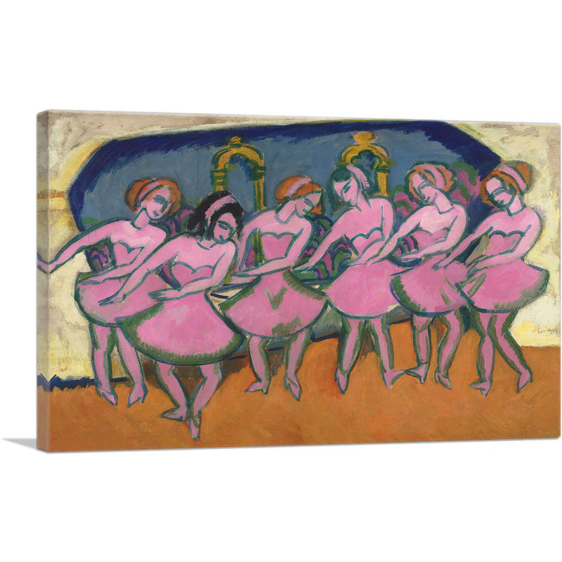 Six Six Dancers par Ernst Ludwig Kirchner - reproduction d'art sur toile tendue, H 26 po x l 40 po x 1,5 po