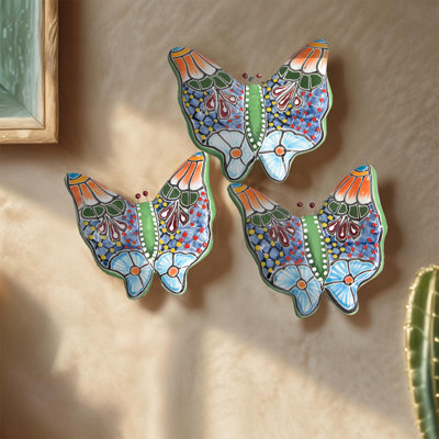 Talavera Wall Butterfly Set Of 3