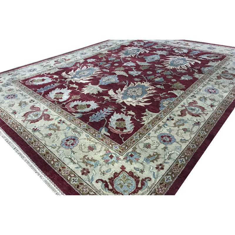 Hand-Knotted High-Quality Red and Gold Area Rug