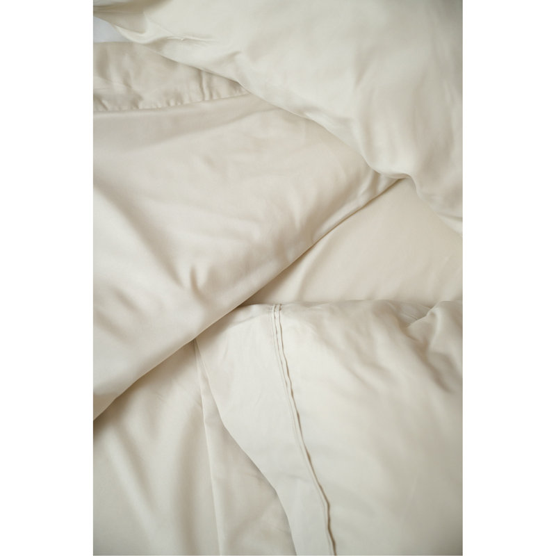 4-Piece Cream Microplush And Bamboo Full Hypoallergenic Sheet Set, 75" L x 53" W, Cream
