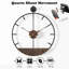 Modern Wood Walnut Dial Wall Clock, Large Simple Wall Decor Metal Frame Silent Non Ticking Clock For Living Room, Kitchen, Bedroom, Study Decoration, Handmade Home Present Idea, 29.5 In
