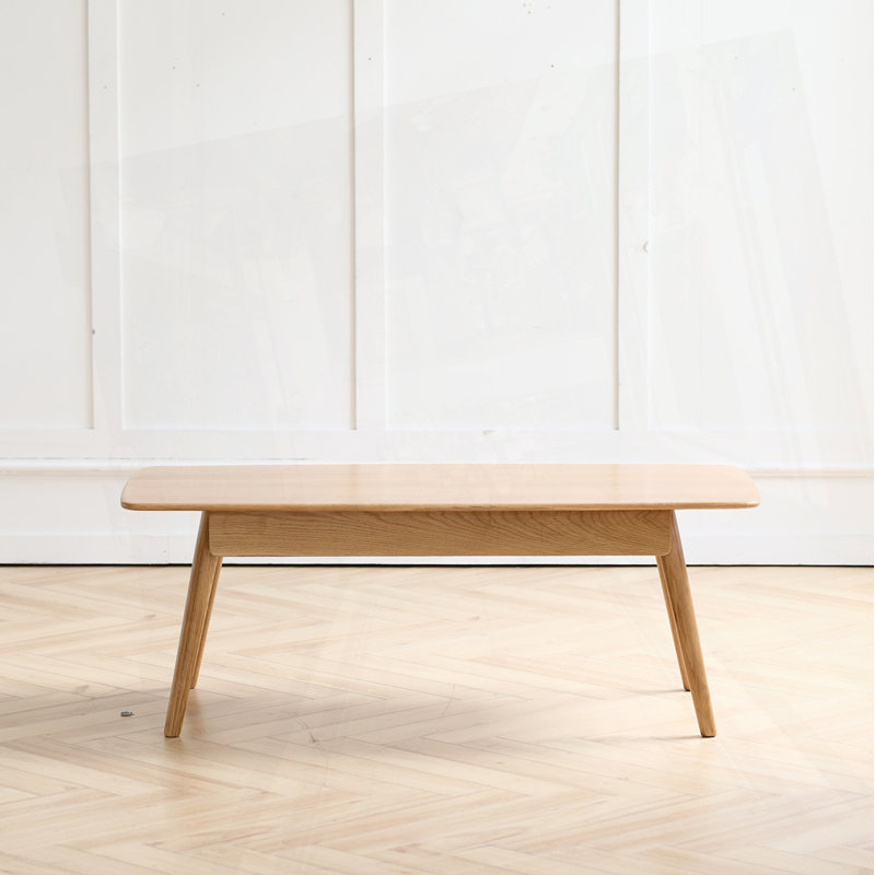 Solid Wood Top Plate Desk Coffee Table, 17.73" H x 47.3" L x 22.1" W