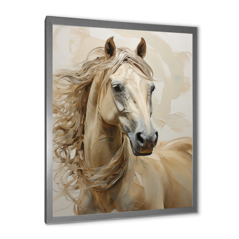 Portrait de cheval sophistiqué I, Cadre photo argenté, H 20 po x l 12 po x P 1 po