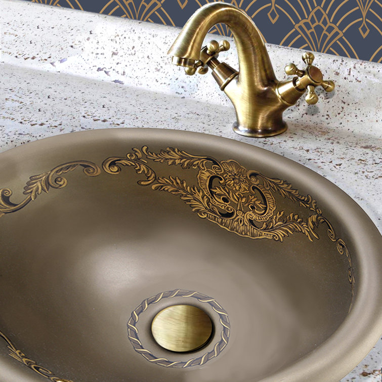 Nantucket Sinks Regatta 16'' Brown Fireclay Oval Bathroom Sink with Overflow