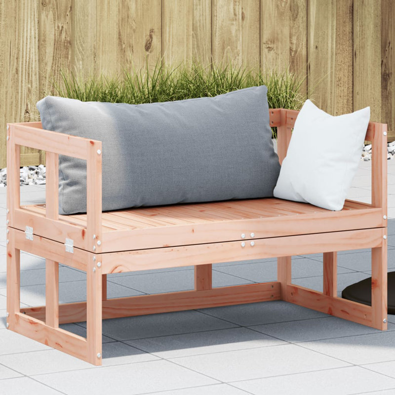 Patio Sofa Bench Extendable Solid Wood Pine, Pink