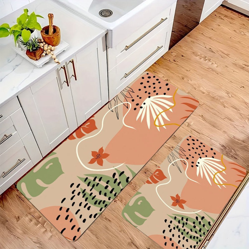 Ensemble de 2 tapis de cuisine tropicaux