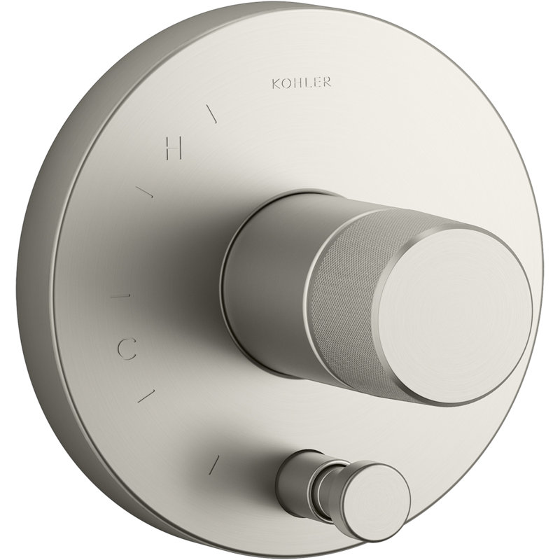 Components Rite-Temp Shower Valve Trim with Diverter and Oyl Handle, Nickel brossé éclatant